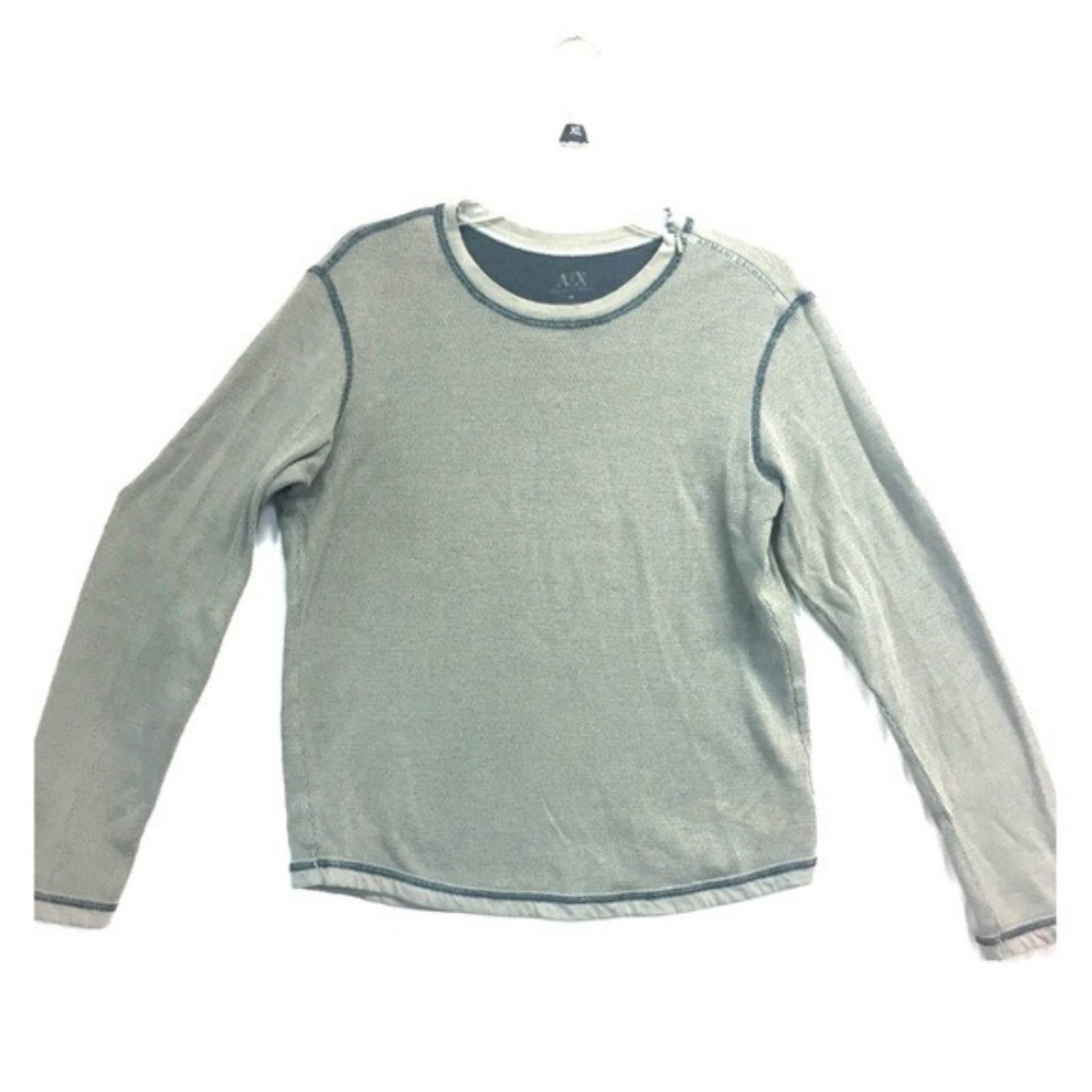 ARMANI EXCHANGE A|X Distressed Grey Navy Thermal M
